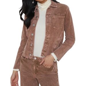 L'Agence Janelle Denim Jacket Women’s S Plaster Pink Blush  Button New $395